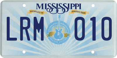 MS license plate LRM010