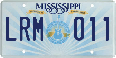 MS license plate LRM011