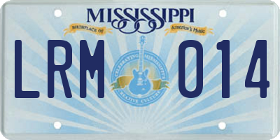 MS license plate LRM014