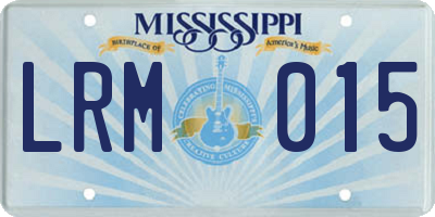 MS license plate LRM015