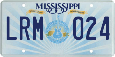 MS license plate LRM024