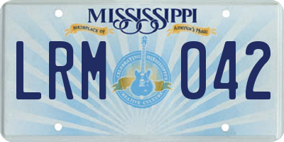 MS license plate LRM042