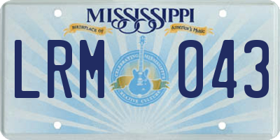 MS license plate LRM043