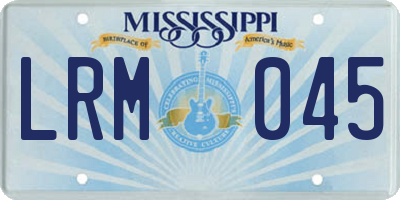 MS license plate LRM045