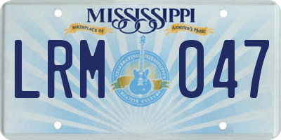 MS license plate LRM047