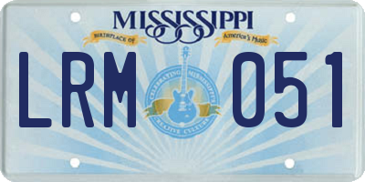 MS license plate LRM051