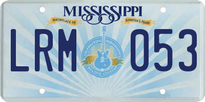 MS license plate LRM053