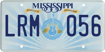 MS license plate LRM056