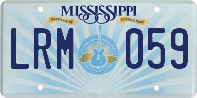 MS license plate LRM059