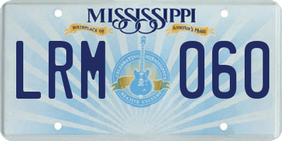 MS license plate LRM060