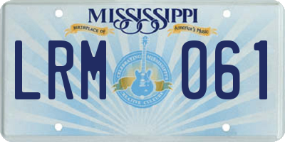 MS license plate LRM061