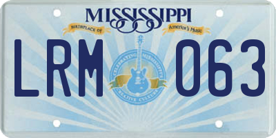 MS license plate LRM063