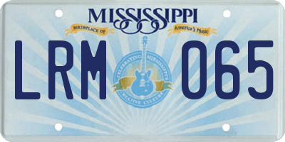 MS license plate LRM065