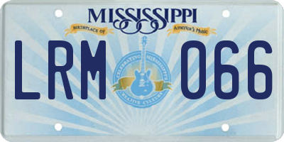 MS license plate LRM066