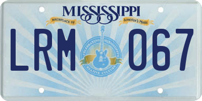MS license plate LRM067