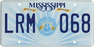 MS license plate LRM068