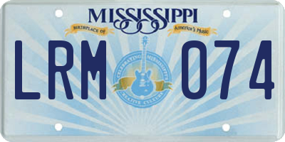 MS license plate LRM074
