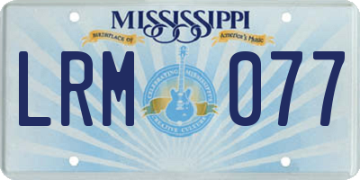 MS license plate LRM077