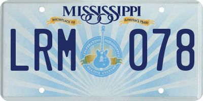 MS license plate LRM078