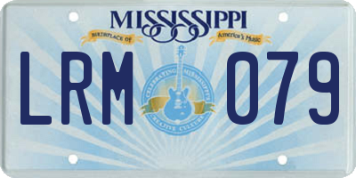 MS license plate LRM079