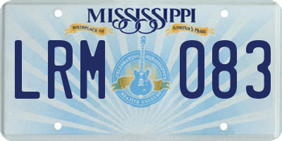 MS license plate LRM083