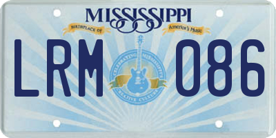MS license plate LRM086