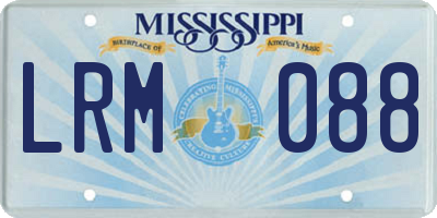 MS license plate LRM088