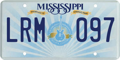 MS license plate LRM097