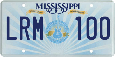 MS license plate LRM100
