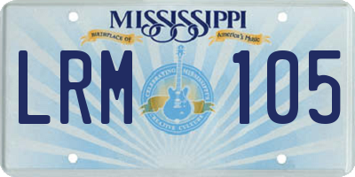 MS license plate LRM105