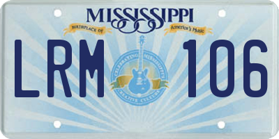 MS license plate LRM106