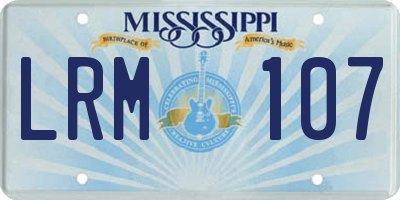MS license plate LRM107