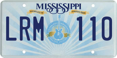 MS license plate LRM110