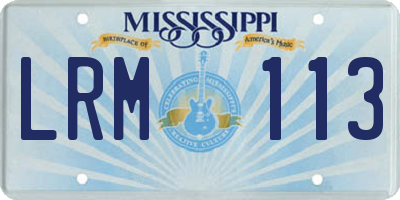 MS license plate LRM113