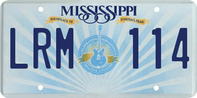 MS license plate LRM114