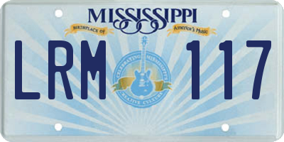 MS license plate LRM117