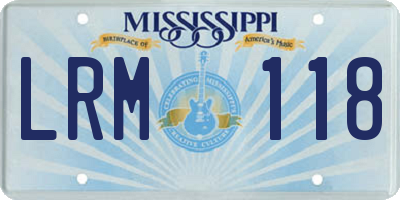 MS license plate LRM118