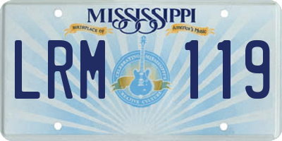 MS license plate LRM119