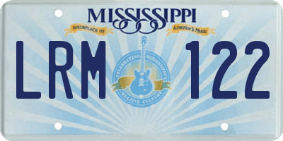 MS license plate LRM122