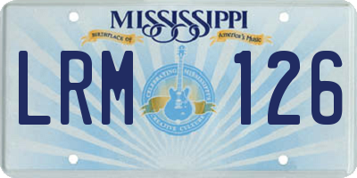MS license plate LRM126