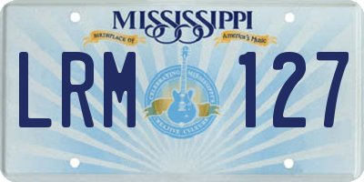 MS license plate LRM127