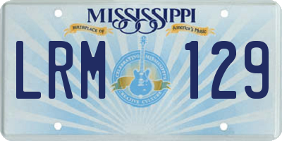 MS license plate LRM129