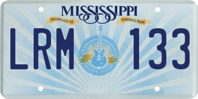 MS license plate LRM133