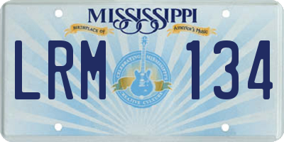 MS license plate LRM134