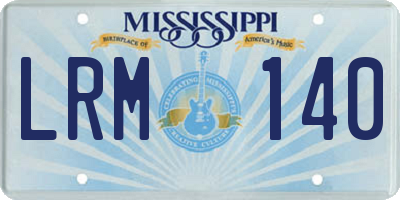 MS license plate LRM140