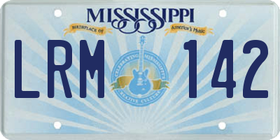 MS license plate LRM142