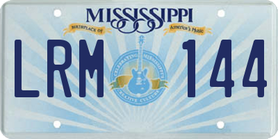 MS license plate LRM144