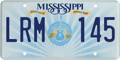 MS license plate LRM145