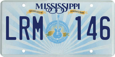 MS license plate LRM146