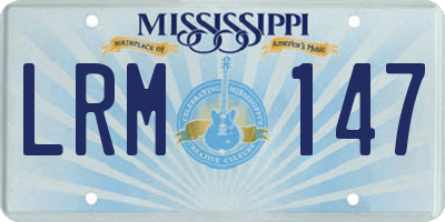MS license plate LRM147
